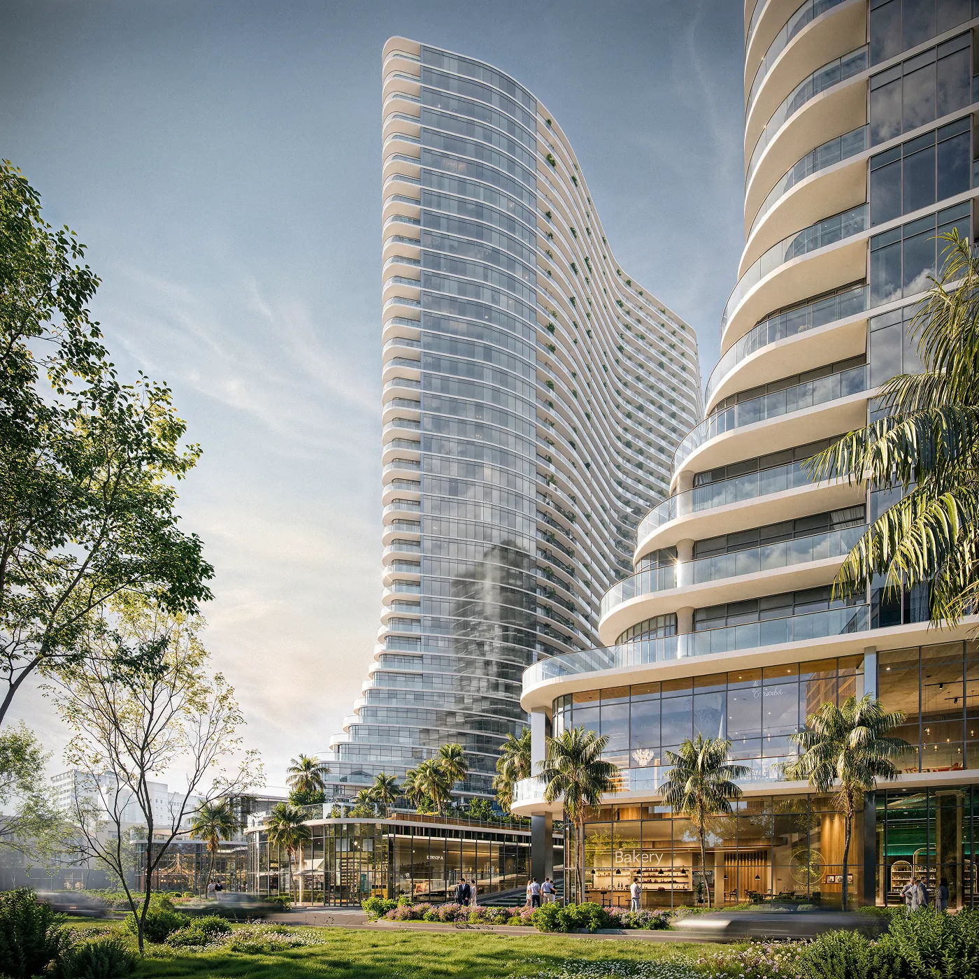 The OPUS Signature twin towers on the Batumi seafront